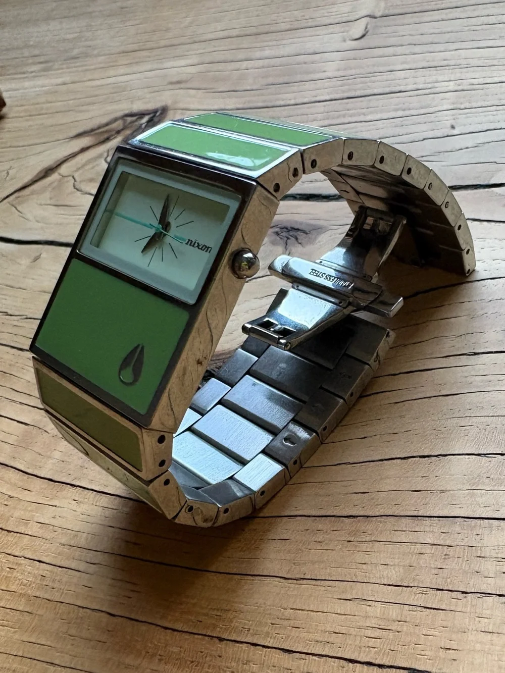 Nixon The Chalet Mint Green Panel Stainless Bracelet Watch